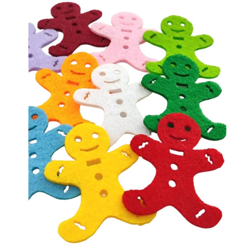 Blank "Diamond handles" /120779/ "Gingerbread man", 5 cm, 50 pcs. in a pack., NEW YEAR'S mix