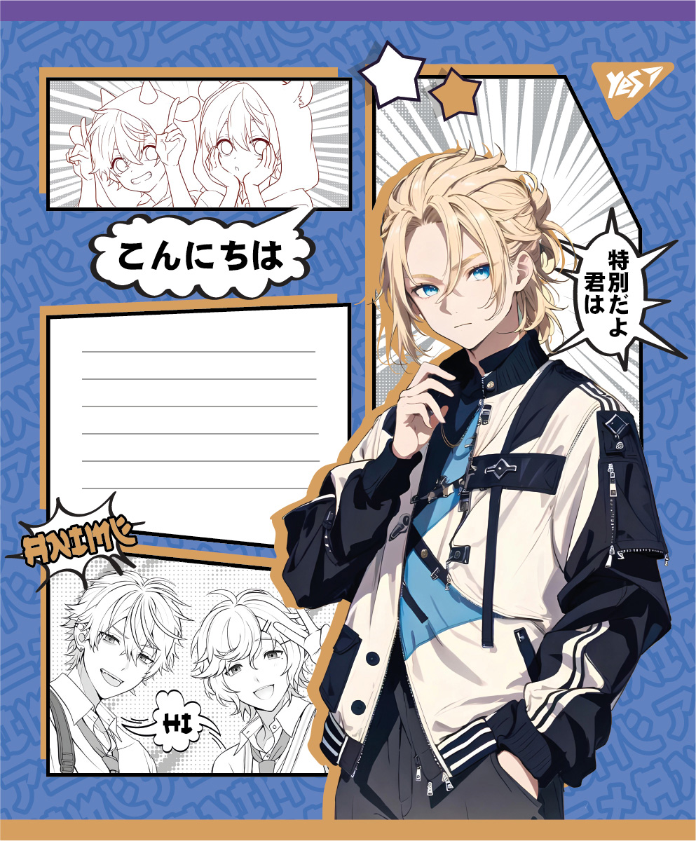 Student's notebook "YES" 18 sheets # /767981/ "Anime teenagers" (25/400)