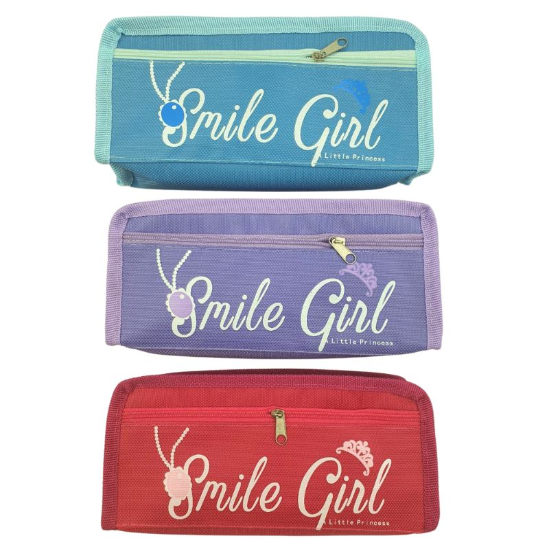 Pencil case "JO" /P-L2104/ 2 compartments. Smile girl OPP (1/12)