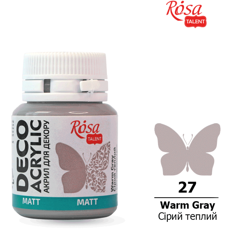 ACRYLIC for decoration "ROSA TALENT" /27/ Gray warm, matte 20 ml (1/140)