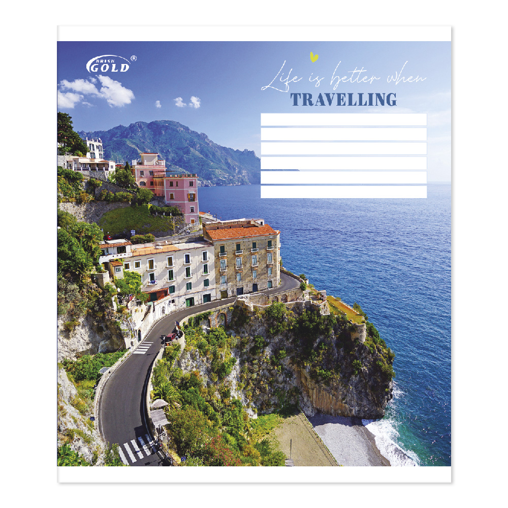 Student's notebook "Gold Brisk" 24 sheets == /TV-49/ #3525 Travel, 60g/m2, UV varnish (20/400)