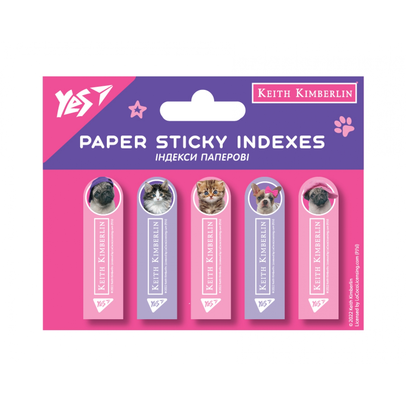Register index "YES " /170309/ PAPER. "Keith Kimberlin" 50x15mm (5 sheets*20 sheets) (1/24/288)