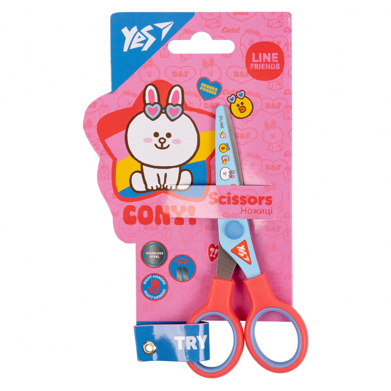 Scissors "Yes" 13 cm /480429/ "Line friends" with a print on the blade (1/12/360)