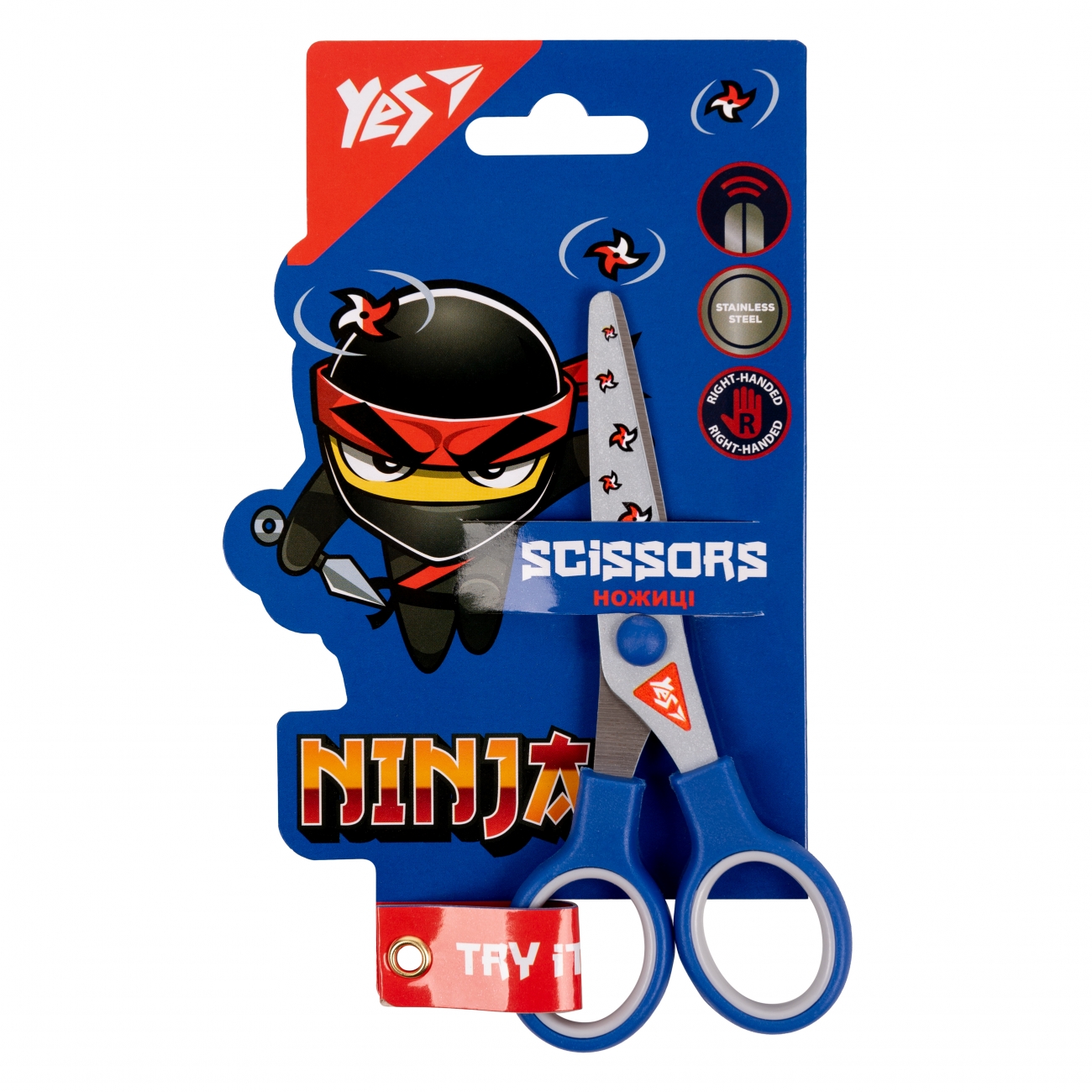 Scissors "Yes" 13 cm /480427/ "Ninja" with a print on the blade (1/12/360)