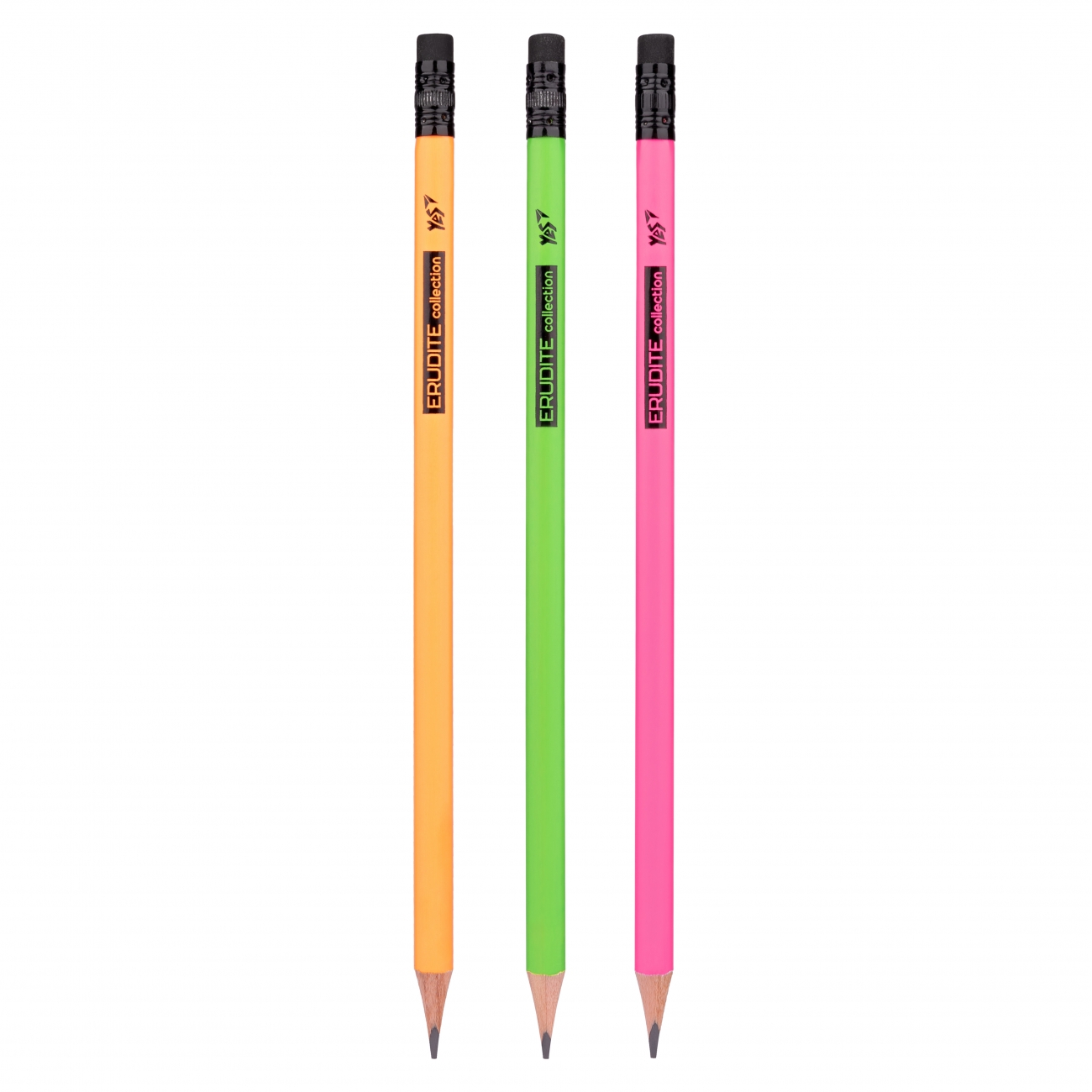 Pencil "Yes"/280596/ "Erudite Neon" with triangle eraser. 36 pcs/tube (36/288/2160)
