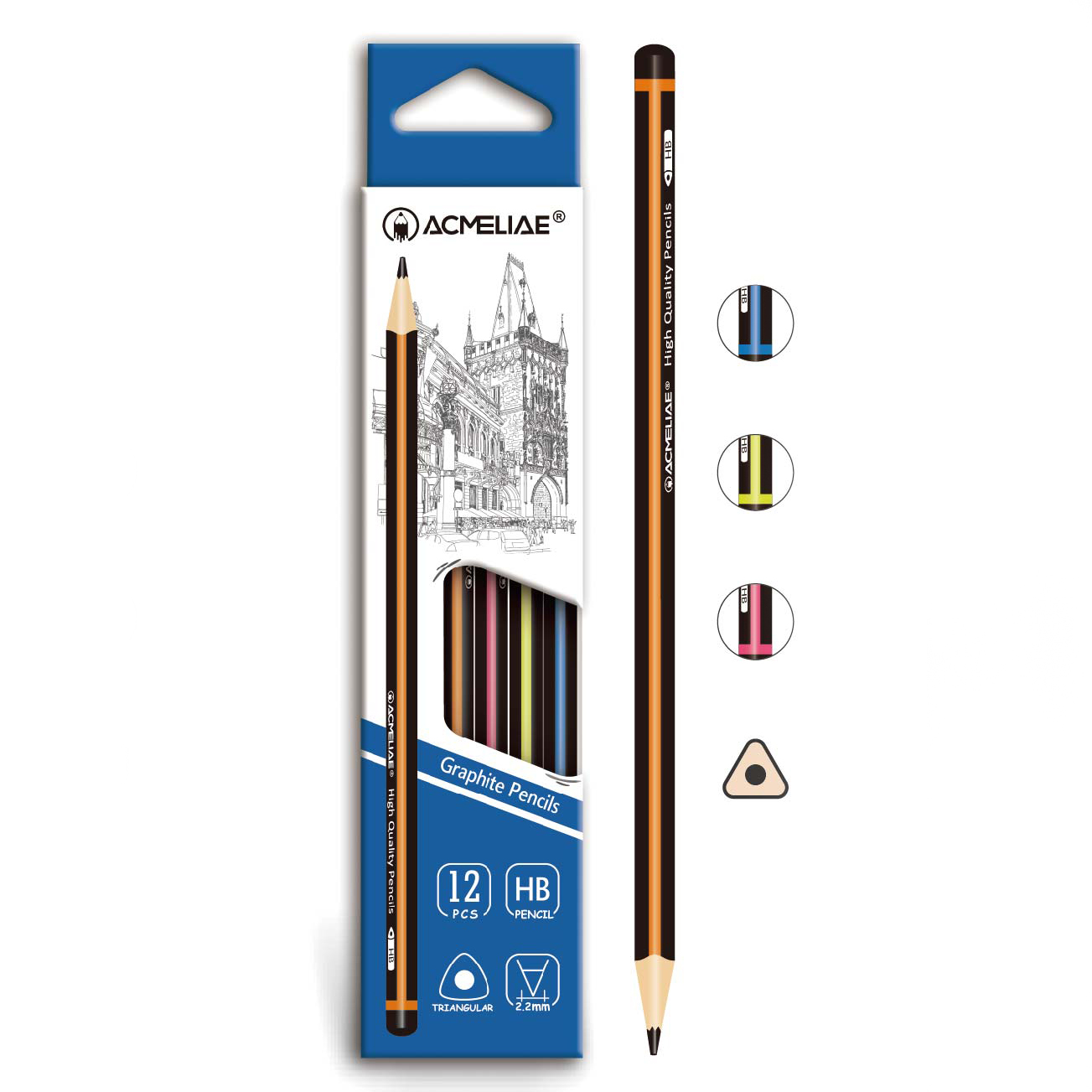 Pencil h/g "Acmeliae" /43511/ "Striped" triangular HB (12/144)