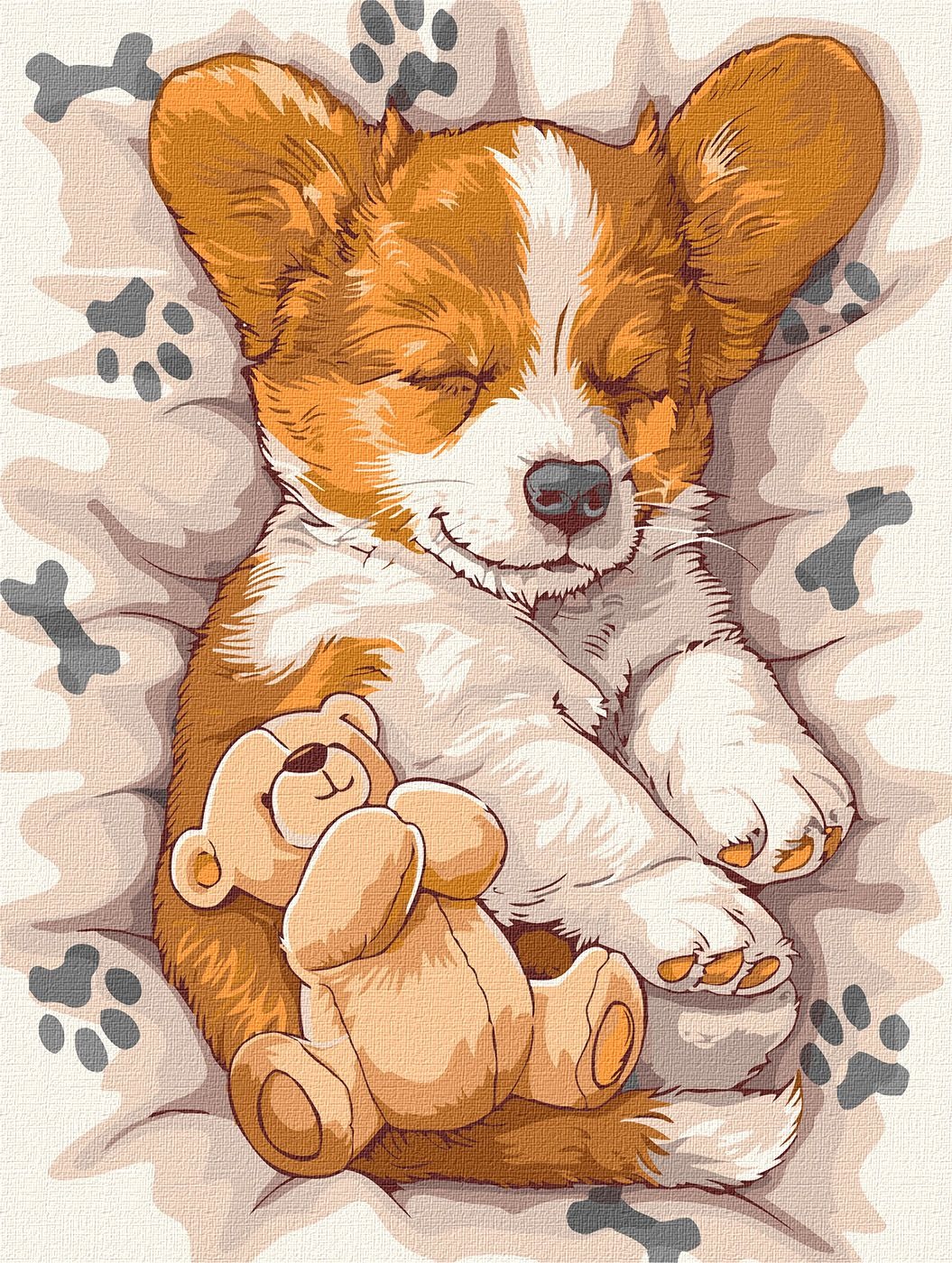 Picture by number "Ideyka" /KHO6617/ "Sleepy Corgi" 30x40cm