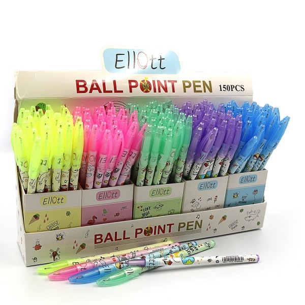 Ballpoint pen "Ellott" "Luva Wave" /811ET-Bl/ 5 mix in cups blue (150)