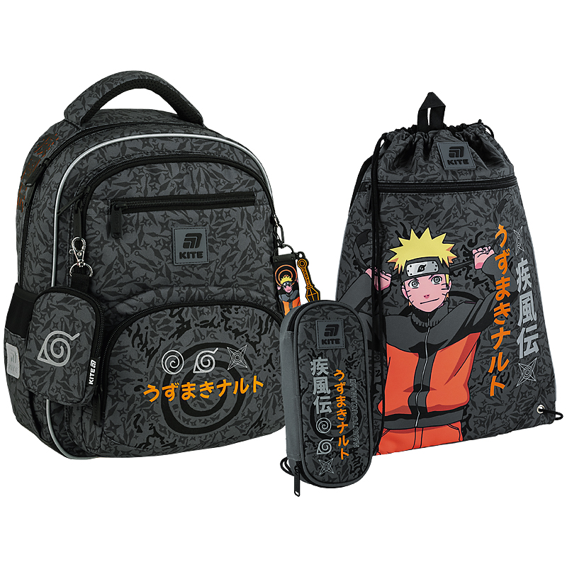 "Kite" set /SET_NR25-773M/ backpack + pencil case + shoe bag 773 Naruto Shippuden (1/6)