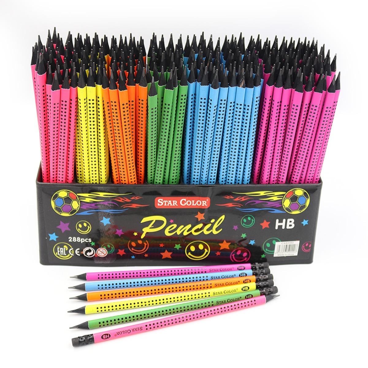 Pencil b/h "JO" /DSCN0694/ HB Star color "Points" with eraser, card. rack (288/2880)