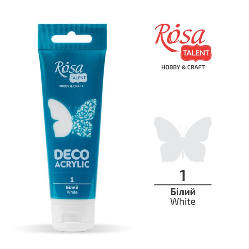 ACRYLIC for decoration "ROSA TALENT" /01/ White, matte, 75 ml (1/4)