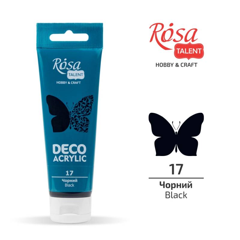 ACRYLIC for decoration "ROSA TALENT" /17/ Black, matte, 75 ml (1/4)