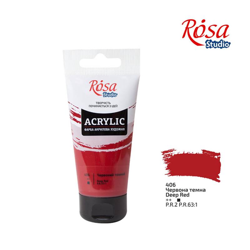 ACRYLIC for decoration "ROSA Studio" /406/ Dark red, 75 ml (1/3)