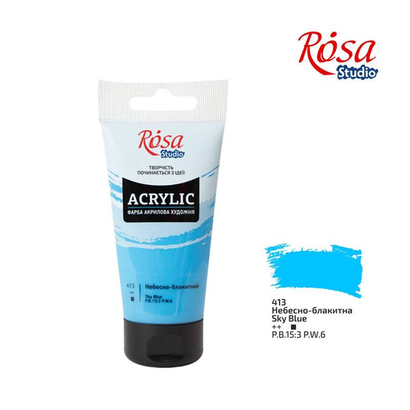 ACRYLIC for decoration "ROSA Studio" /413/ Sky blue, 75 ml (1/3)