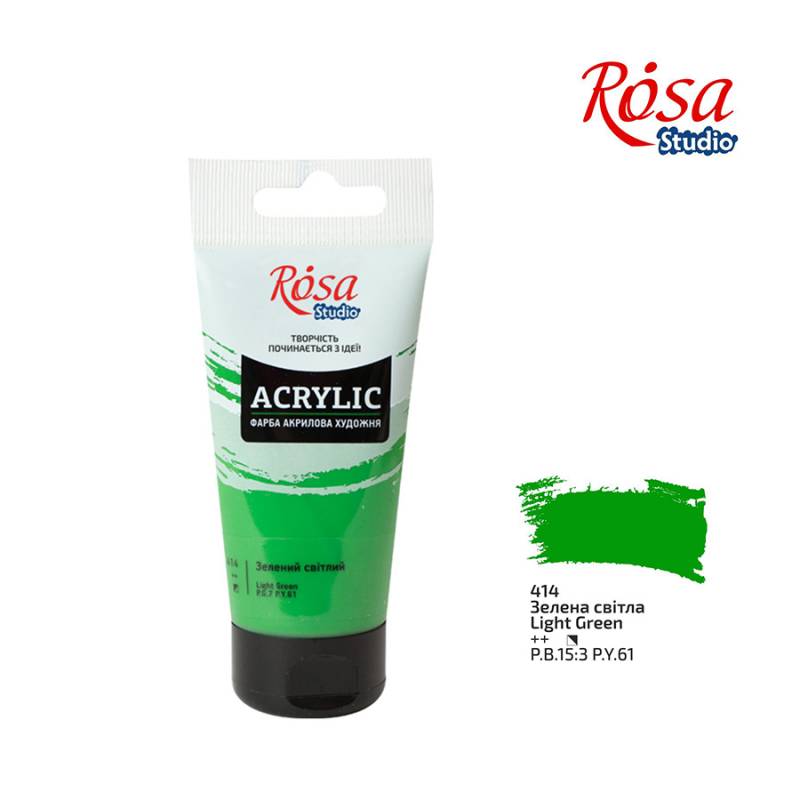 ACRYLIC for decoration "ROSA Studio" /414/ Light green, 75 ml (1/3)