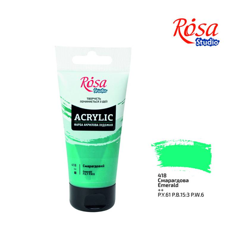 ACRYLIC for decoration "ROSA Studio" /418/ Emerald, 75 ml (1/3)
