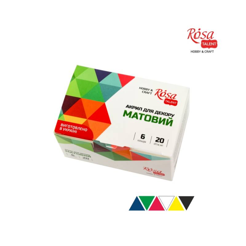 Set of acrylic paints "ROSA TALENT" /90747127/ matte, 6 colors*20 ml (1/12)