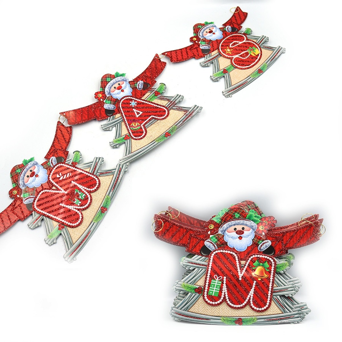 String garland "JO" /IMG_123323_1/ "Merry Christmas" 20*20cm, 2.8m (1/5/200)