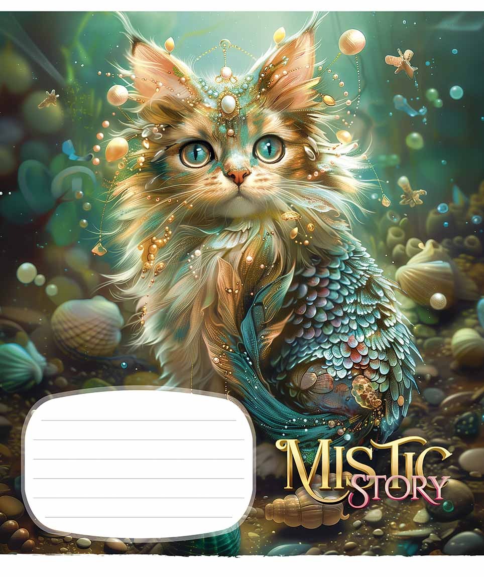 Зошит уч. "Школярик" 24арк.== /3441L/ "Mistic story" глітер (дівчинка) (25/200)