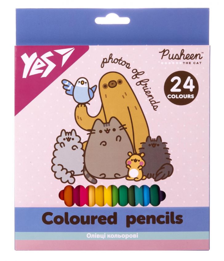 Олівці кольорові "Yes"  24 кол. /290771/ "Pusheen" (1/6/120)