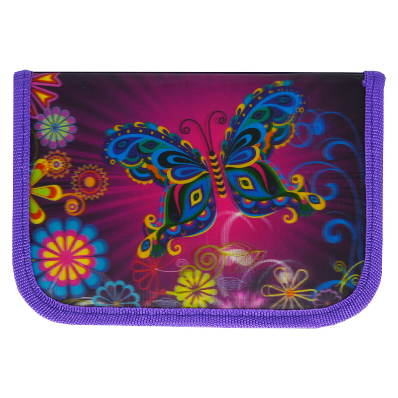 Pencil case 3D "SMILE" /05 G/ "Butterfly" 1 compartment, 2 compartments, without filling. 19.5*13*3.5cm (1/96)