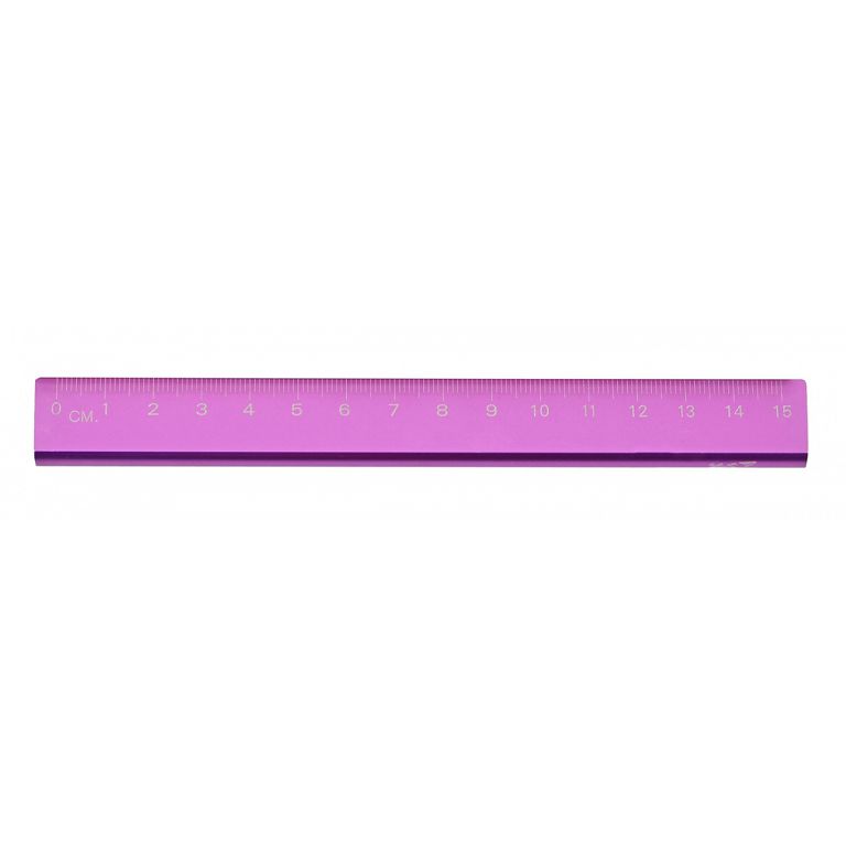 Ruler metal 15cm "YES" /370528/ "Triangle" purple mother-of-pearl (1/12/36/720)