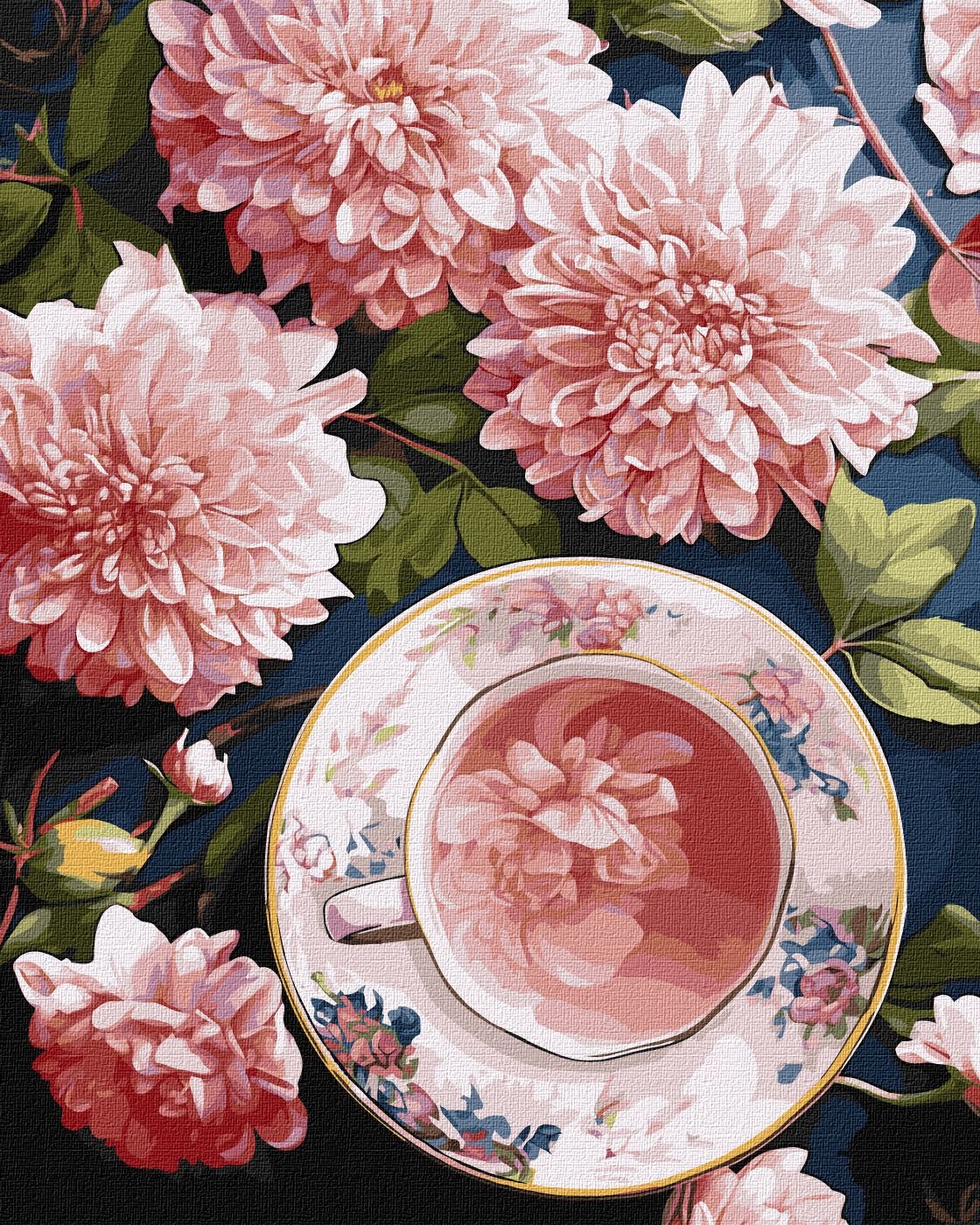 Painting by numbers "Ideyka" /KHO5685/ "Pink dahlias" 40*50cm