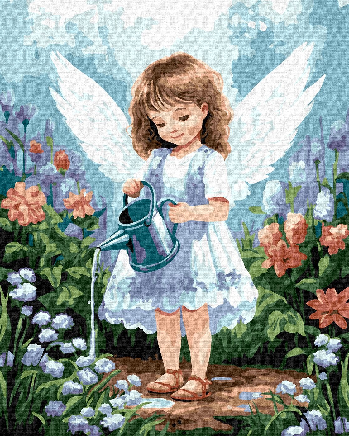 Picture by number "Ideyka" /KHO8384/ "Little angel in the garden" 40*50cm