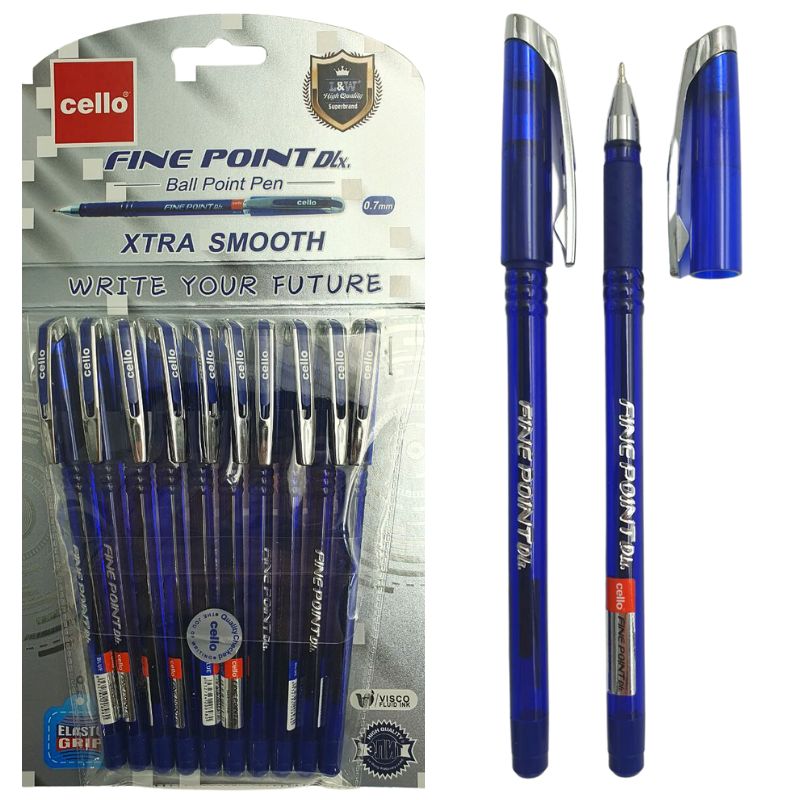 Oil pen "Cello" /CL-389-10/ "Fine Point" 0.7mm blue 10 pcs in a blister (10/100)