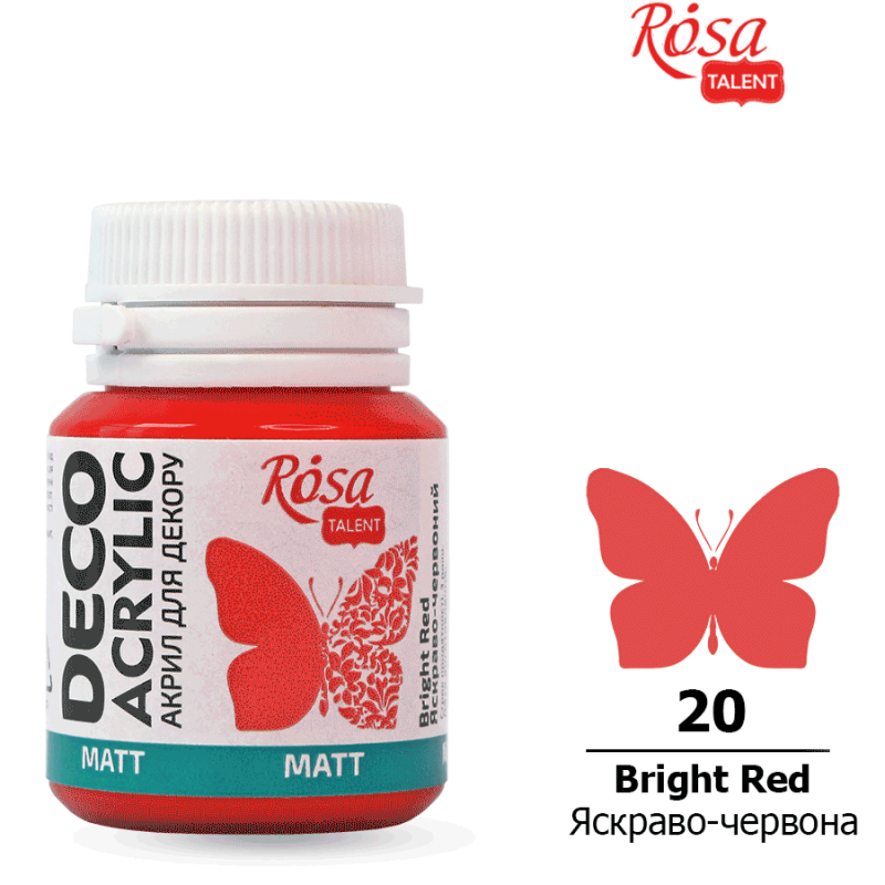 ACRYLIC for decoration "ROSA TALENT" /20/ Bright red, matte 20 ml (1/140)