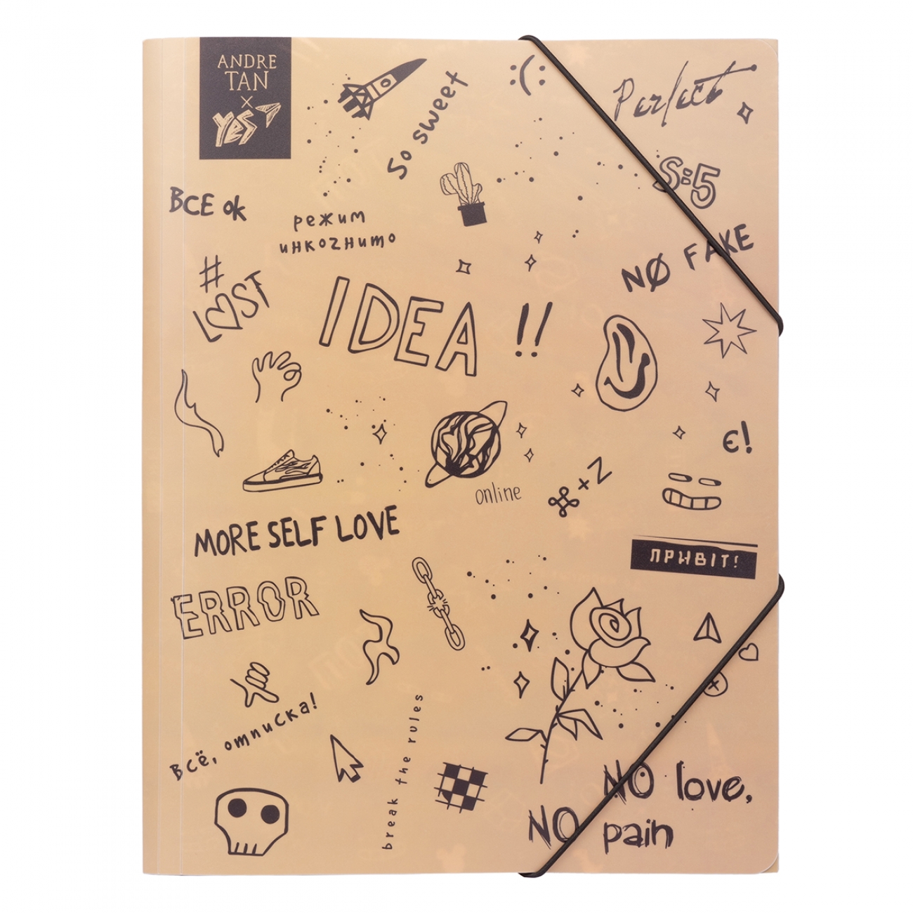 A4 rubber folder "Yes" /491935/ by ANDRE TAN Light (1/40/80)