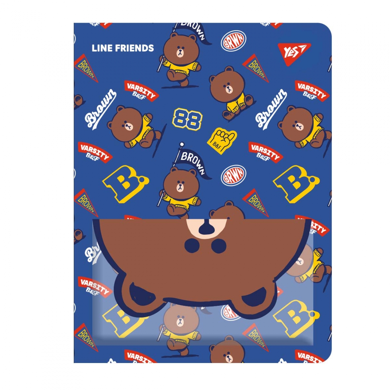 "Yes" 20-file A4 folder /492109/ "Line Friends. Brown" with front pocket (1/36/72)