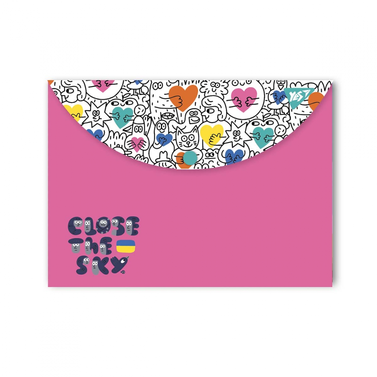 Envelope folder on A4 button "Yes" /492165/ "Stand with Ukraine" (12/60/120)