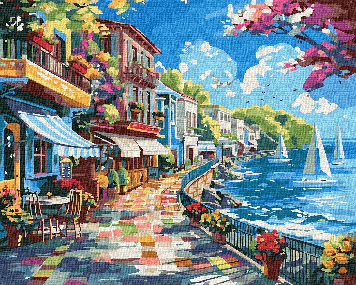 Picture by number "Ideyka" /KHO2793/ "Town near the ocean" 40x50 cm