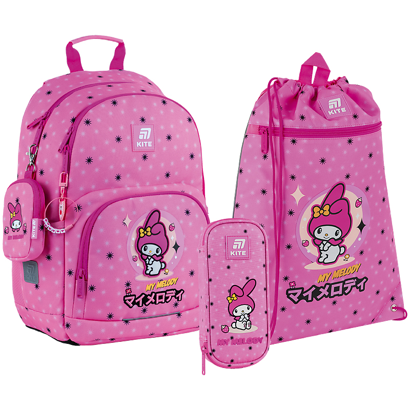 "Kite" set /SET_HK25-585M-2/ backpack + pencil case + shoe bag 585 Melody Kuromi Kuromi (1/6)