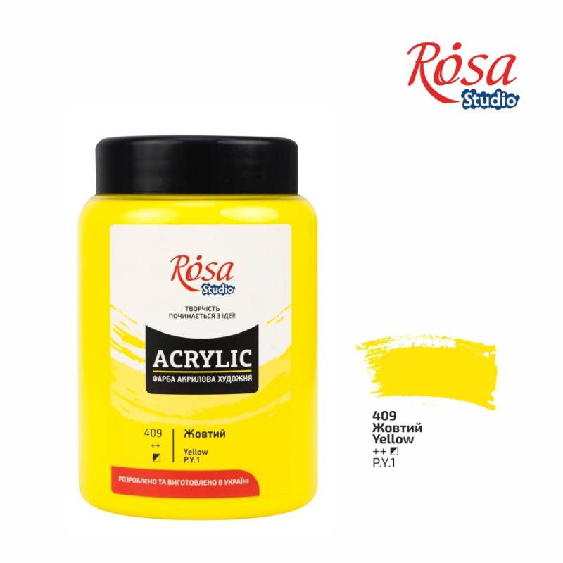 ACRYLIC for decoration "ROSA Studio" /409/ Yellow, 400 ml (1/6)