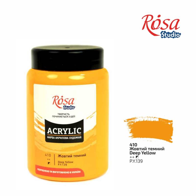 ACRYLIC for decoration "ROSA Studio" /410/ Dark yellow, 400 ml (1/6)