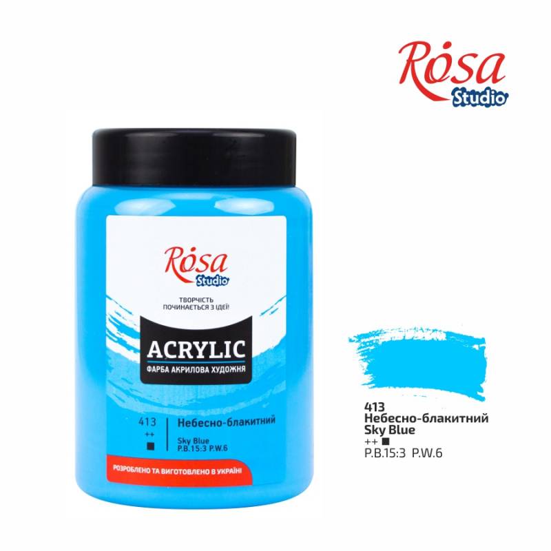 ACRYLIC for decoration "ROSA Studio" /413/ Sky blue, 400 ml (1/6)