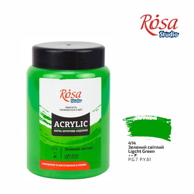 ACRYLIC for decoration "ROSA Studio" /414/ Light green, 400 ml (1/6)