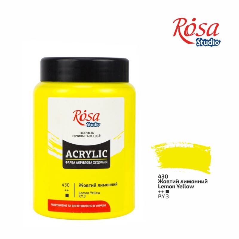 ACRYLIC for decoration "ROSA Studio" /430/ Lemon yellow, 400 ml (1/6)