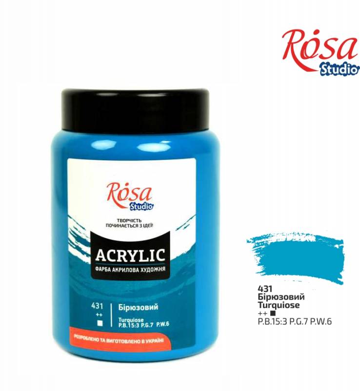 ACRYLIC for decoration "ROSA Studio" /431/ Turquoise, 400 ml (1/6)
