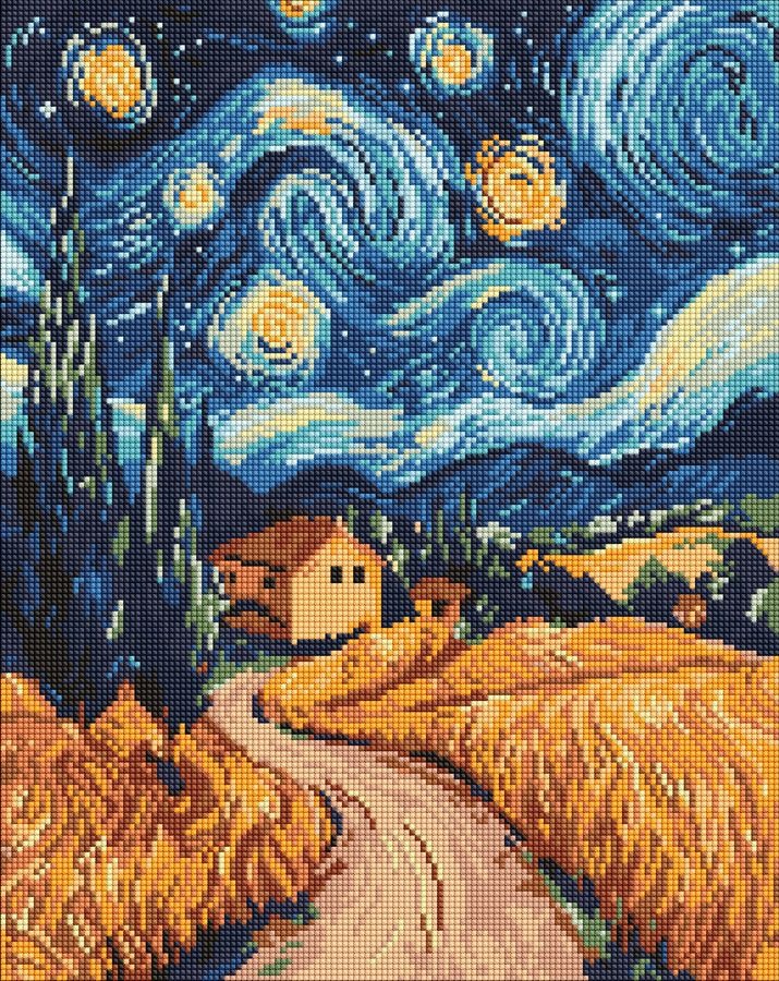 Diamond mosaic "Ideyka" /AMO8188/ "Ukrainian night" 40*50cm