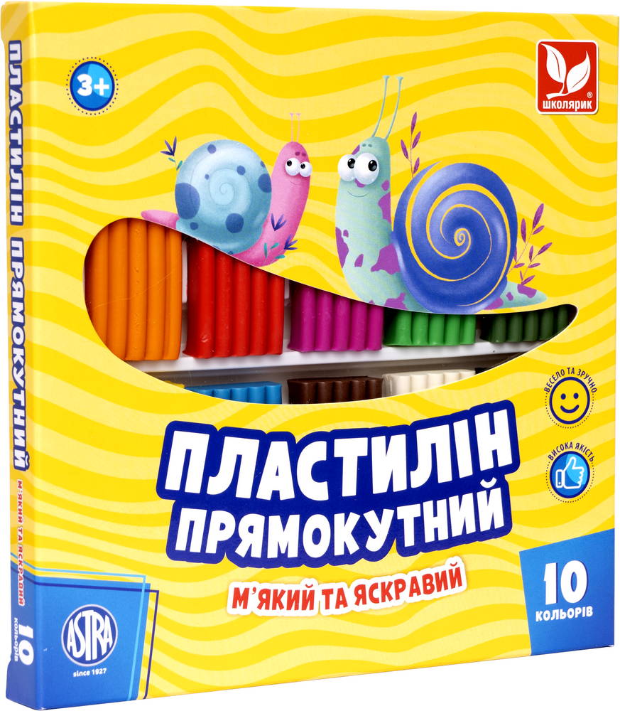 Plasticine wax "Schoolboy" 10 pcs. rectangular /303116003-UA/ 220 g (1/12)