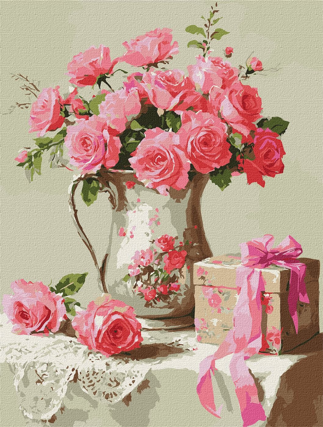 Paint by number "Ideyka" /KHO3318/ "Pink gift" 30*40cm