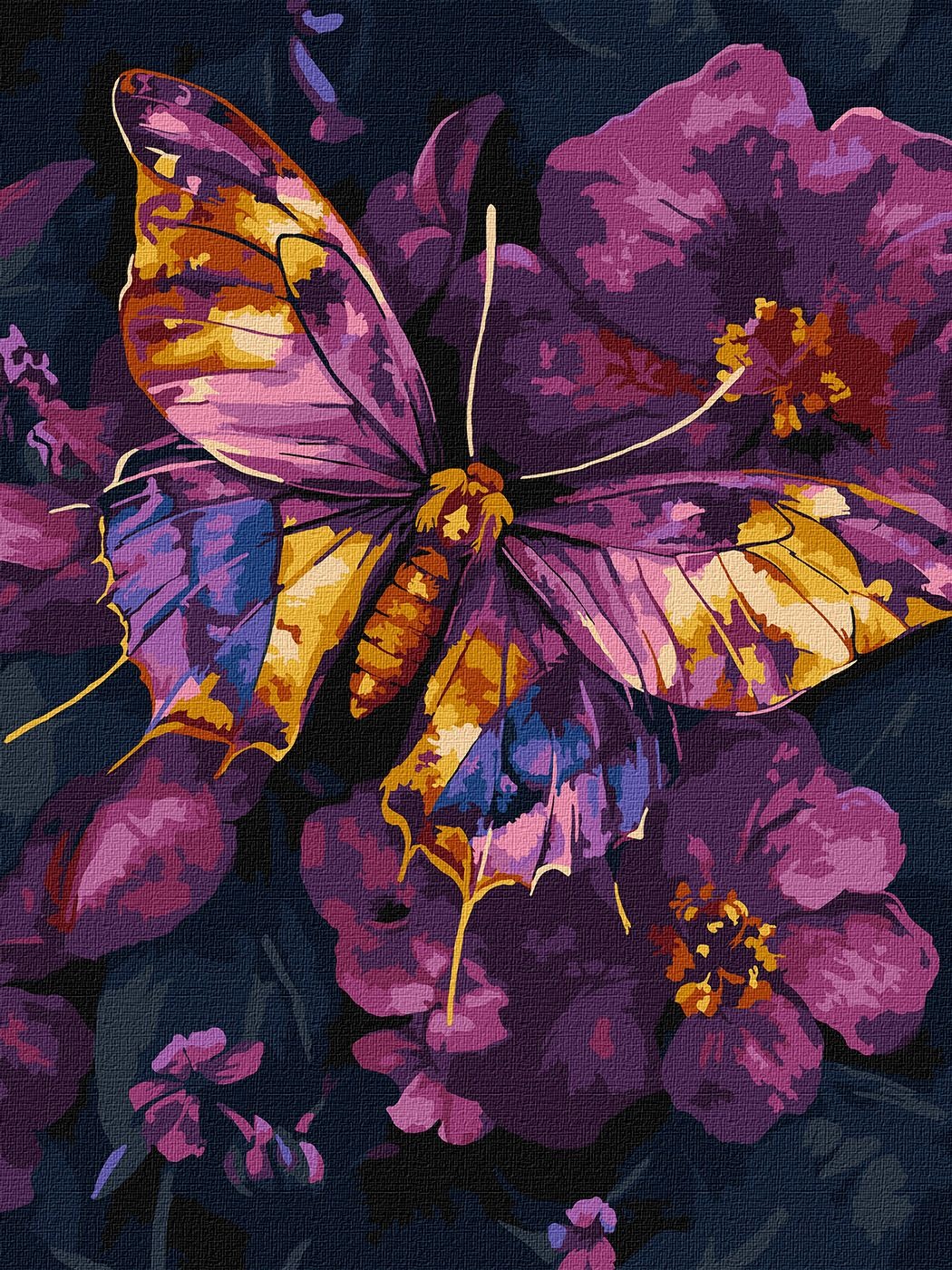 Paint by number "Ideyka" /KHO6692/ "Golden butterfly with extra metallic paint" 30*40cm