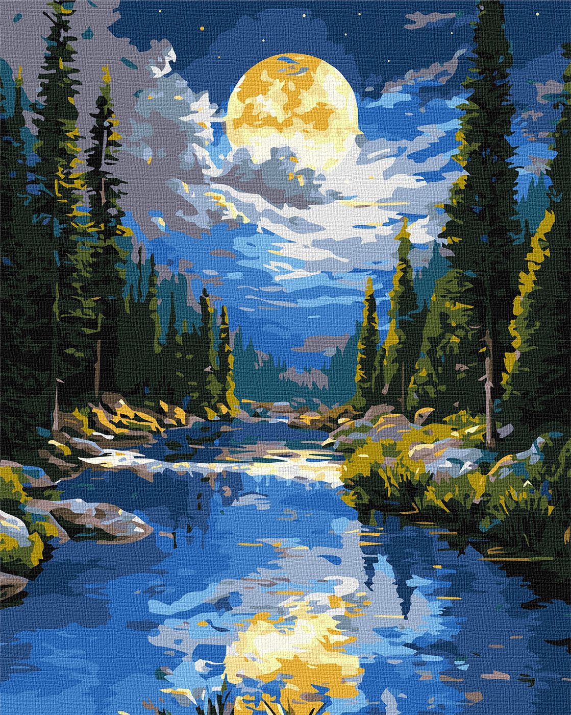 Picture by number "Ideyka" /KHO6424/ "Under a mountain stream with metallic colors" 40*50 cm