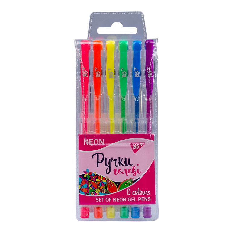 Set of gel pens "YES" 6 pcs. /411706/ "Neon" PVC (1/10/100)
