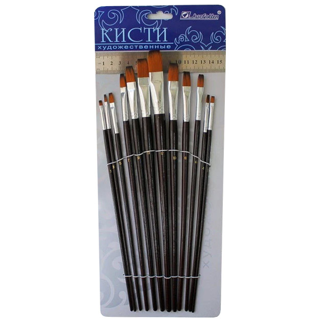 Set of brushes "JO" nylon /7456/ 12 pcs flat LARGE (1/12)