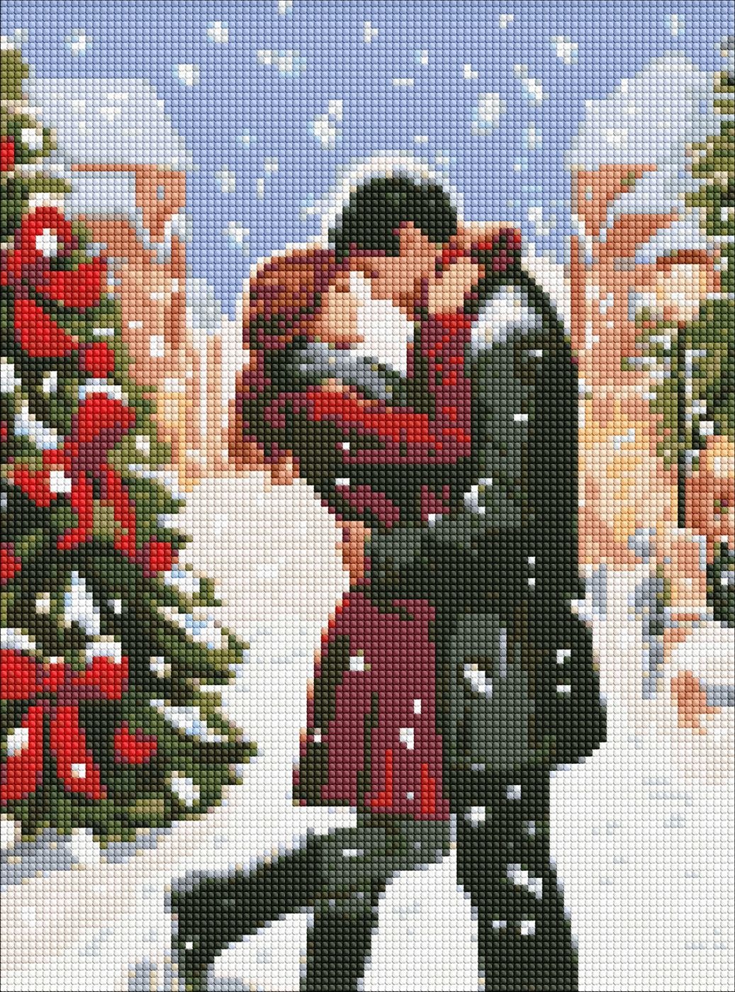 Diamond mosaic "Ideyka" /AMO7823/ "Winter romance" with AB rhinestones 30*40cm