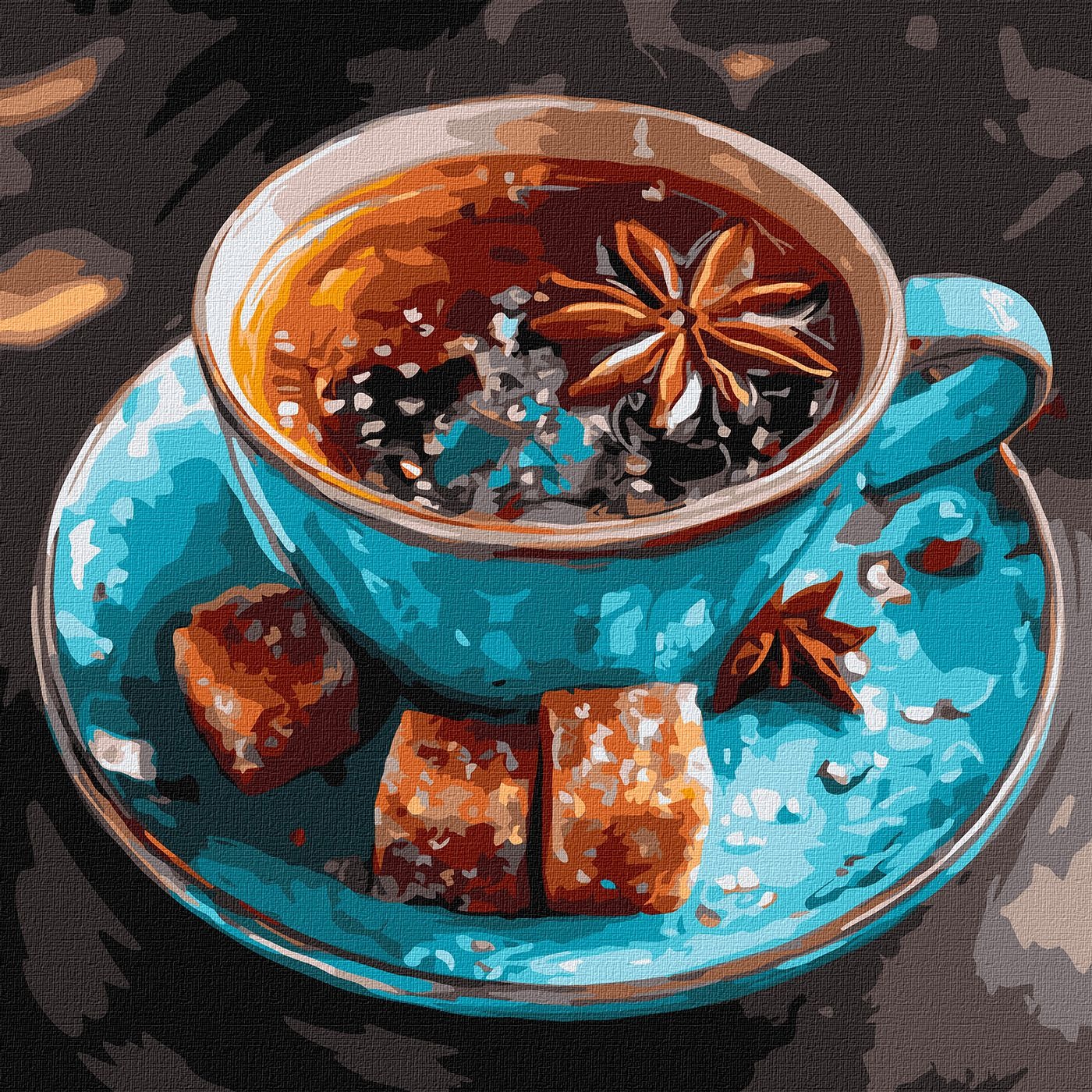 Painting by numbers "Ideyka" /KHO5748/ "Tea with anise" 40*40 cm